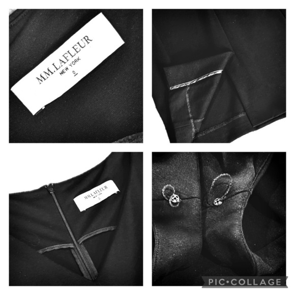 👗🏢 MM LAFLEUR Rachel Black Ponte Sheath Dress | Day to Night Versatile Sz 0 - Picture 4 of 7